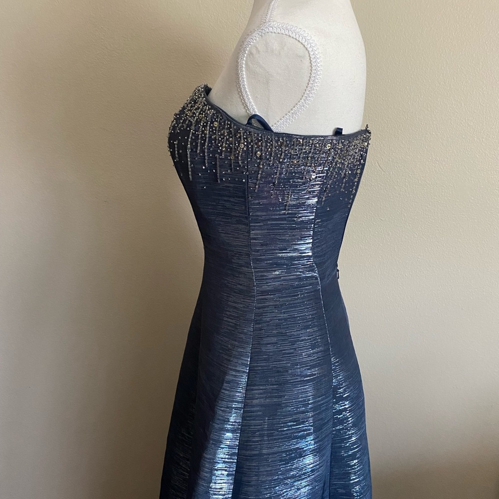Blue and silver party dress